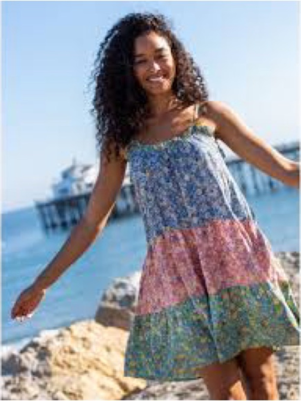 Natural Life boho tiered mini dress, size small (runs large)